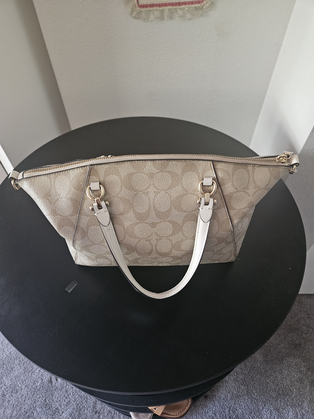 Coach Beige/Chalk Signature Tote with Gold Hardware - Picture 4 of 16